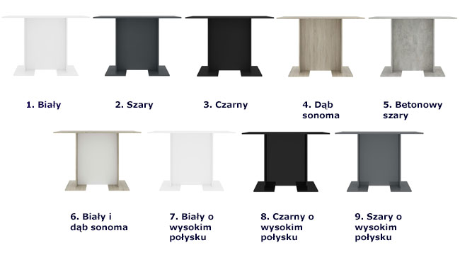 Produkt Biały nowoczesny stół z połyskiem - Mafo - zdjęcie numer 3