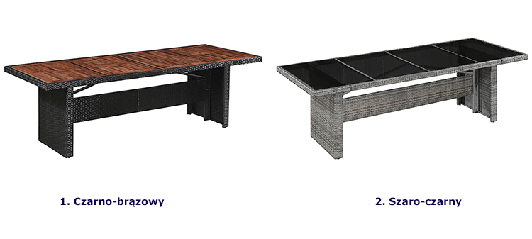 Produkt Technorattanowy stół ogrodowy szklany Arinos 1Q - szaro-czarny - zdjęcie numer 3