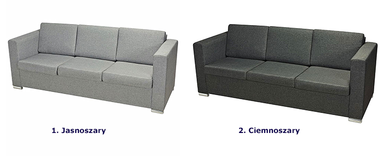 Produkt Trzyosobowa jasnoszara sofa loftowa - Telva 3Q