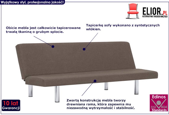 Produkt Sofa nowoczesna Vanger 2X – szarobrązowa