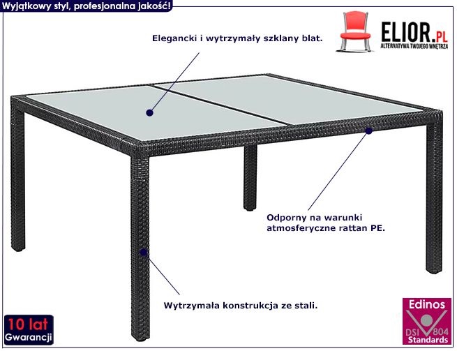 Produkt Czarny stół ogrodowy - Loxi 2X