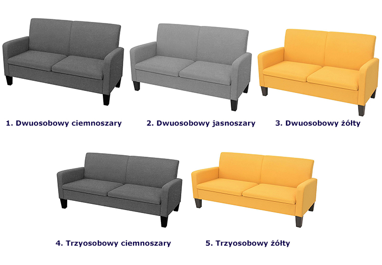 Produkt Stylowa kanapa Ezorep 2Q - żółta - zdjęcie numer 3
