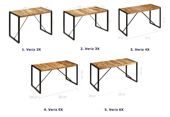 Produkt Brązowy stół w stylu loftowym 100x220 – Fulo 6X - zdjęcie numer 2