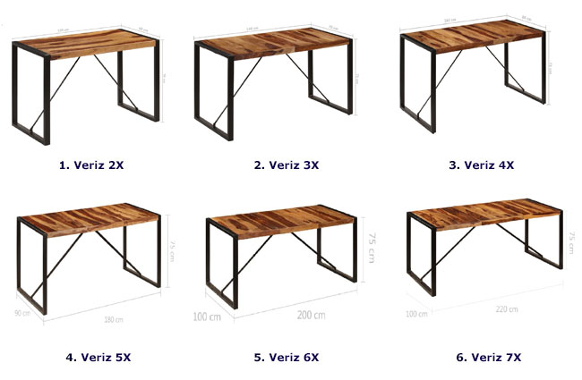 Produkt Brązowy stół z drewna sheesham 100x220 – Fulo 7X