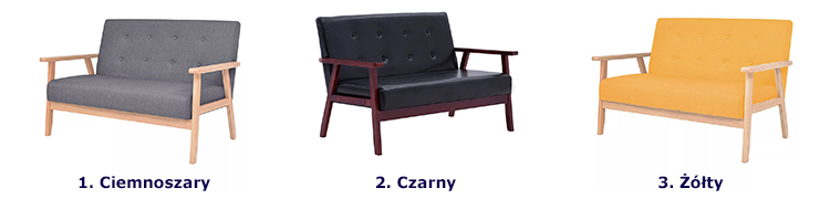 Produkt 2-osobowa ciemnoszara sofa retro - Garner 2X
