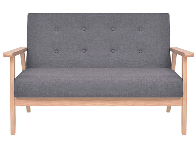 Dwuosobowa ciemnoszara sofa Garner 2X tapicerowana