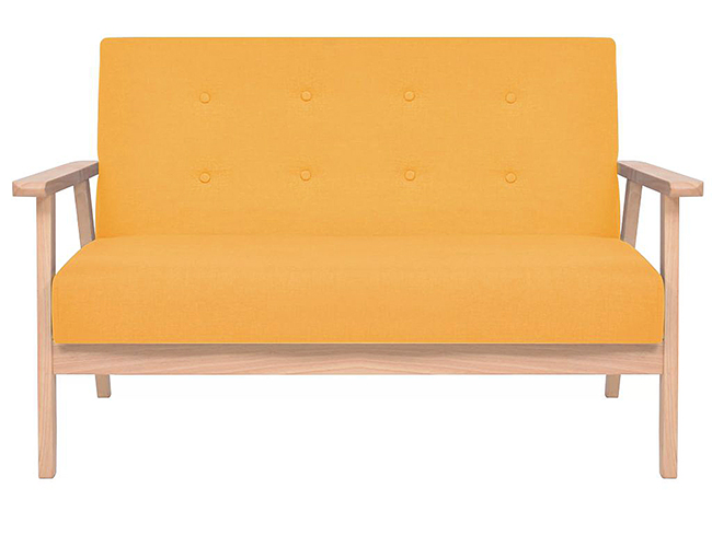 Żółta sofa Garner 2X tapicerowana
