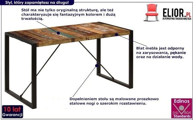 Wielokolorowy stół industrialny Fulo 2X