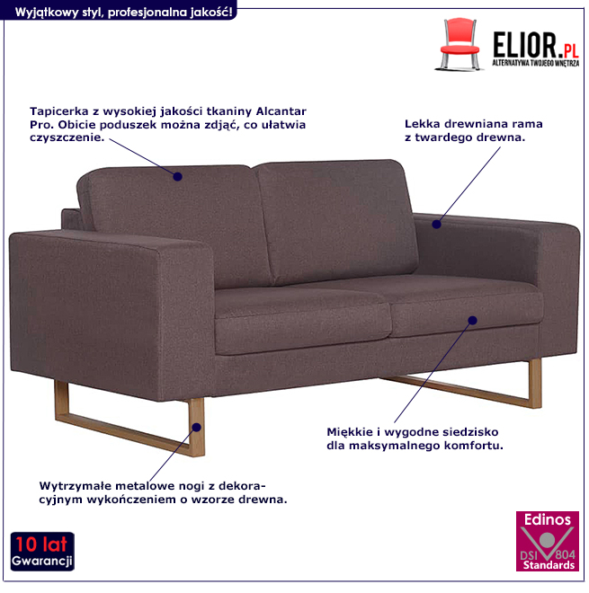 Produkt Elegancka dwuosobowa sofa Ladi 2X - taupe