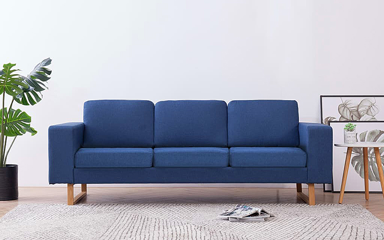 Produkt Granatowa elegancka trzyosobowa sofa - Ladi 3X - zdjęcie numer 2