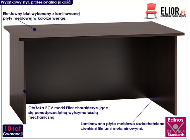 Nowoczesne biurko komputerowe wenge Hirell