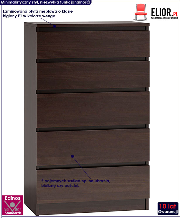 Nowoczesna komoda do salonu wenge Selis