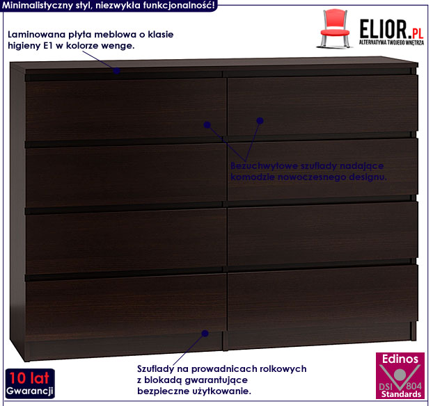 Funkcjonalna komoda wenge Lonix