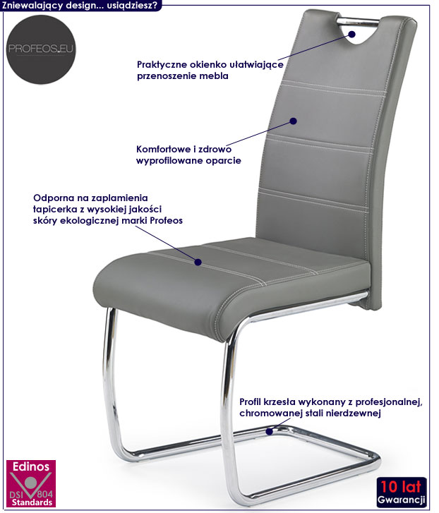 Tapicerowane krzesło do kuchni, jadalni Marvivo