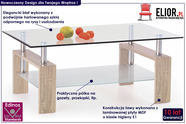 ława w kolorze dąb sonoma Ponto 2X