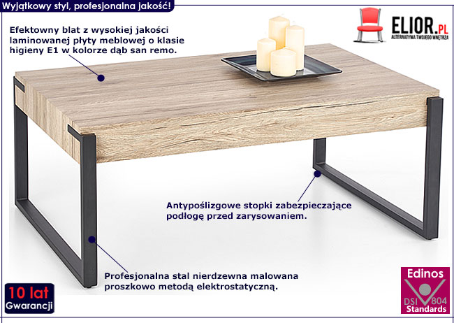 Nowoczesna ława dąb san remo Evon