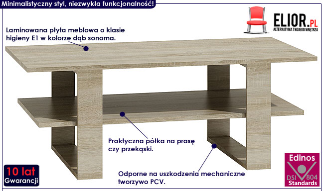 Funkcjonalna ława dąb sonoma Toverio