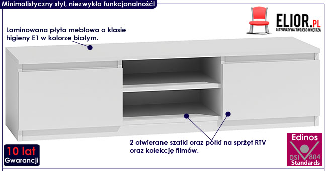 Biała szafka pod telewizor Verta