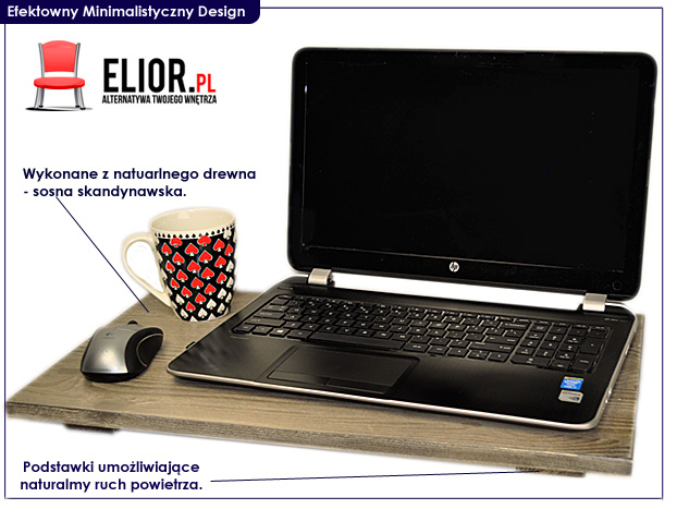 stolik pod laptopa drewniany Karisa biały, czarny