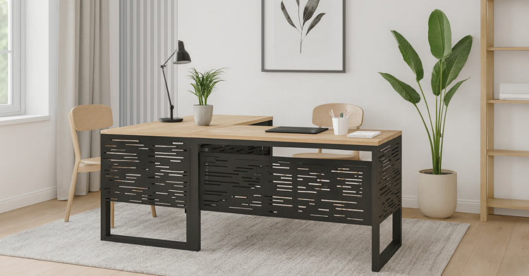 Podwójne biurko w stylu industrialnym